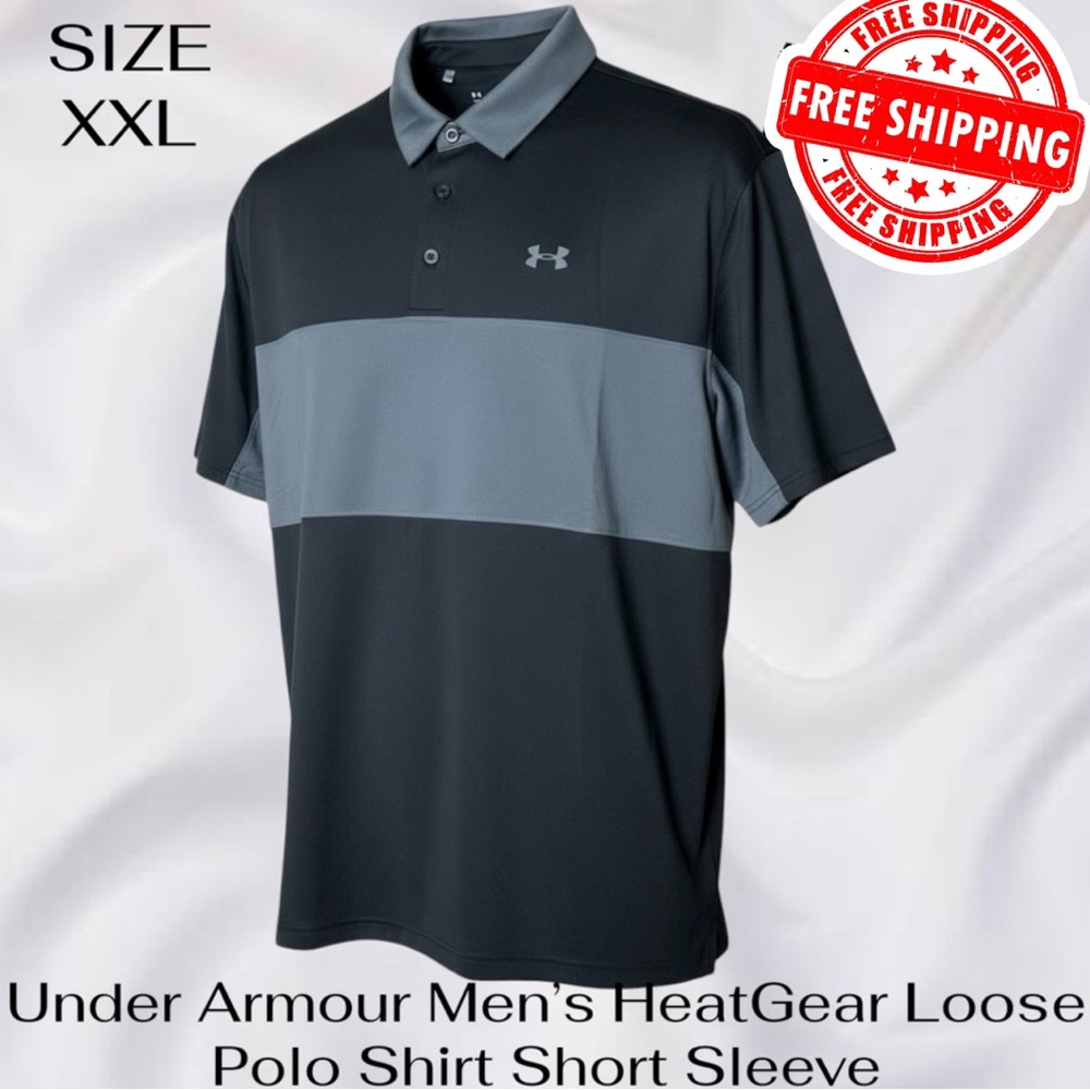 Under Armour Mens HeatGear Loose Polo Shirt Short Sleeve Size XXL FREE SHIPPING